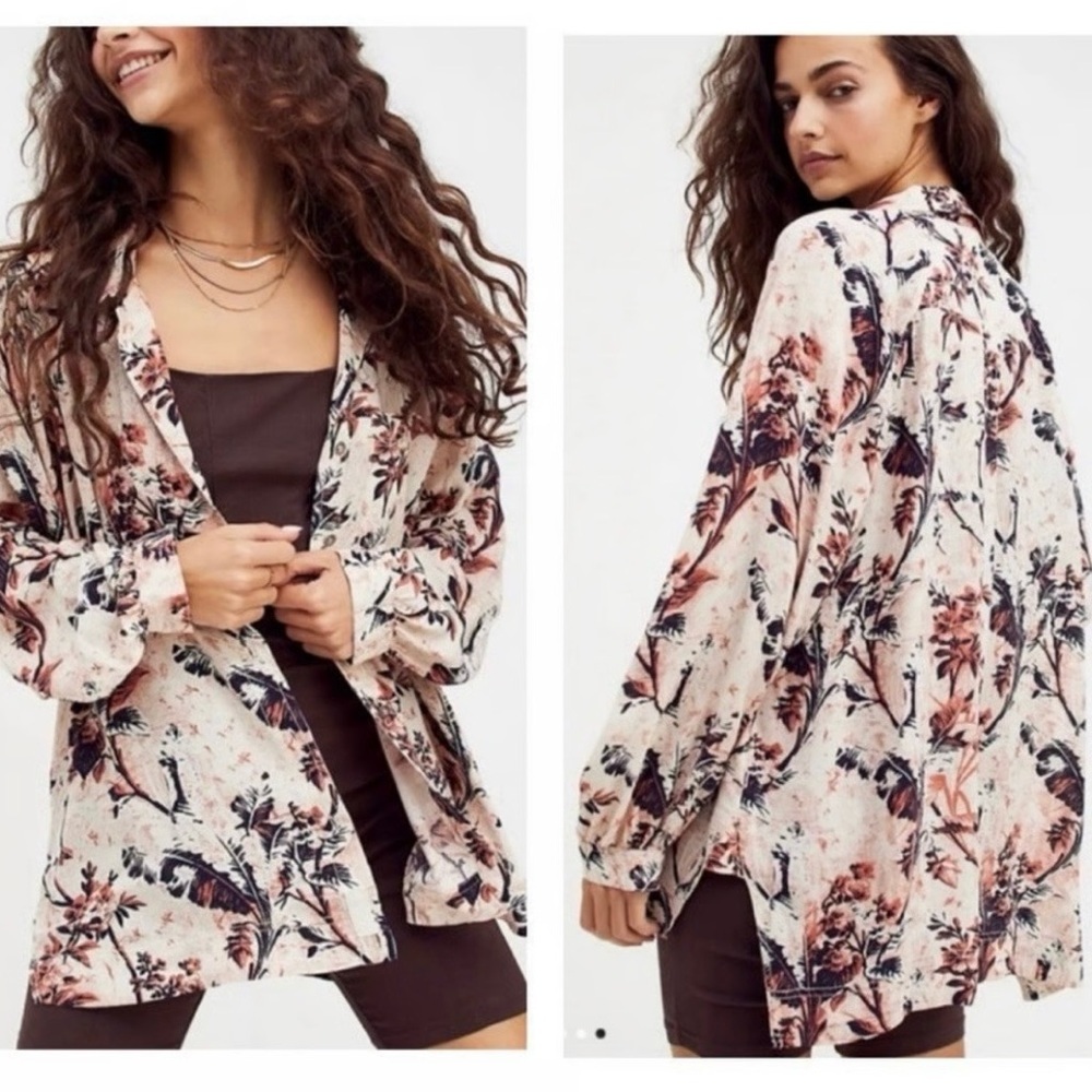 Women’s Small free people Floral Print Open Front button down